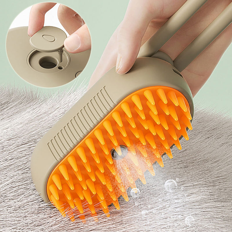 3-in-1 Electric Pet Steam Brush Cat & Dog Hair Removal, Massage & Grooming Comb