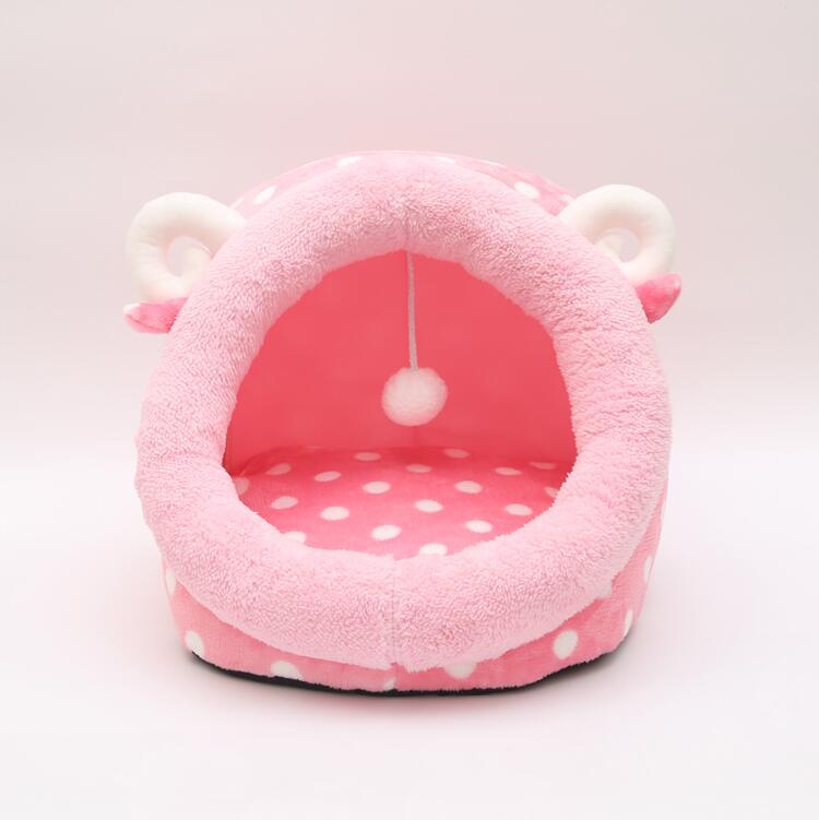 2-in-1 Plush Winter Pet Bed – Warm Round Soft House for Cats & Small Dogs