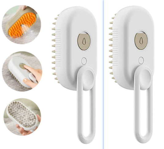 3-in-1 Electric Pet Steam Brush Cat & Dog Hair Removal, Massage & Grooming Comb
